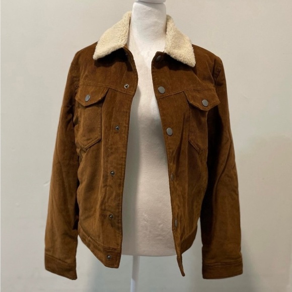 Express Corduroy Sherpa Lines Jacket - Picture 1 of 9